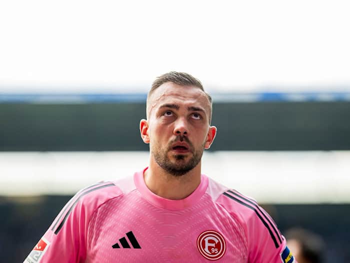 Im Visier von Werder: Düsseldorfs Torwart Florian Kastenmeier. (Archivbild)  / Foto: Julius Frick/dpa