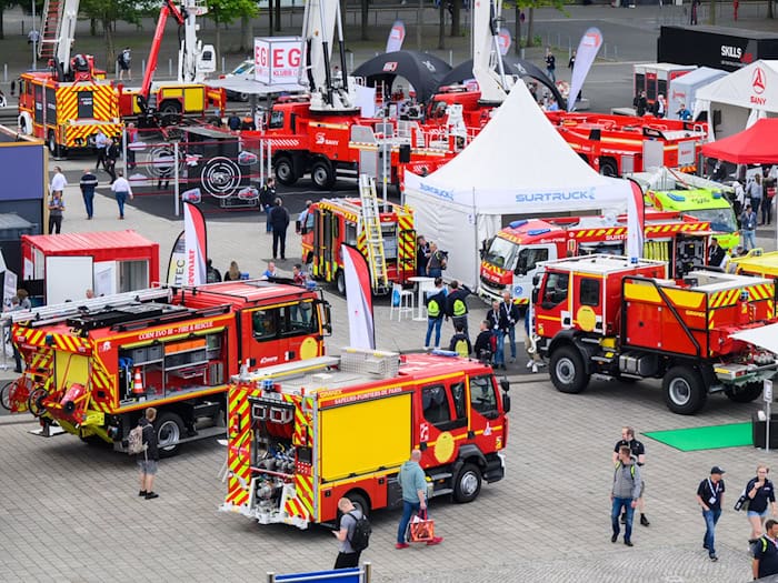 Die Interschutz fand zuletzt 2022 statt. (Archivbild) / Foto: Julian Stratenschulte/dpa