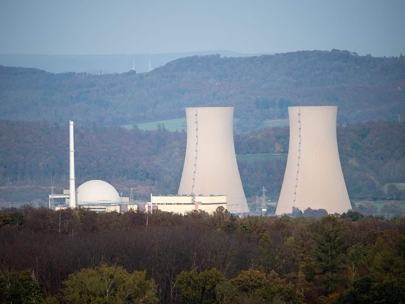 Das Atomkraftwerk Grohnde wurde 2023 stillgelegt. (Archivbild) / Foto: Lino Mirgeler/dpa/Lino Mirgeler