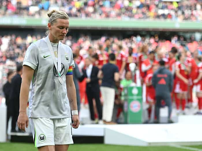 Alexandra Popp verpasste mit Wolfsburg den DFB-Pokalsieg. / Foto: Fabian Strauch/dpa