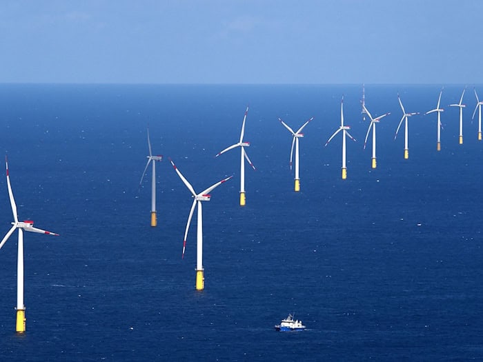 Nordlicht 2 soll insgesamt aus 44 Windrädern bestehen. (Symbolbild)  / Foto: Christian Charisius/dpa