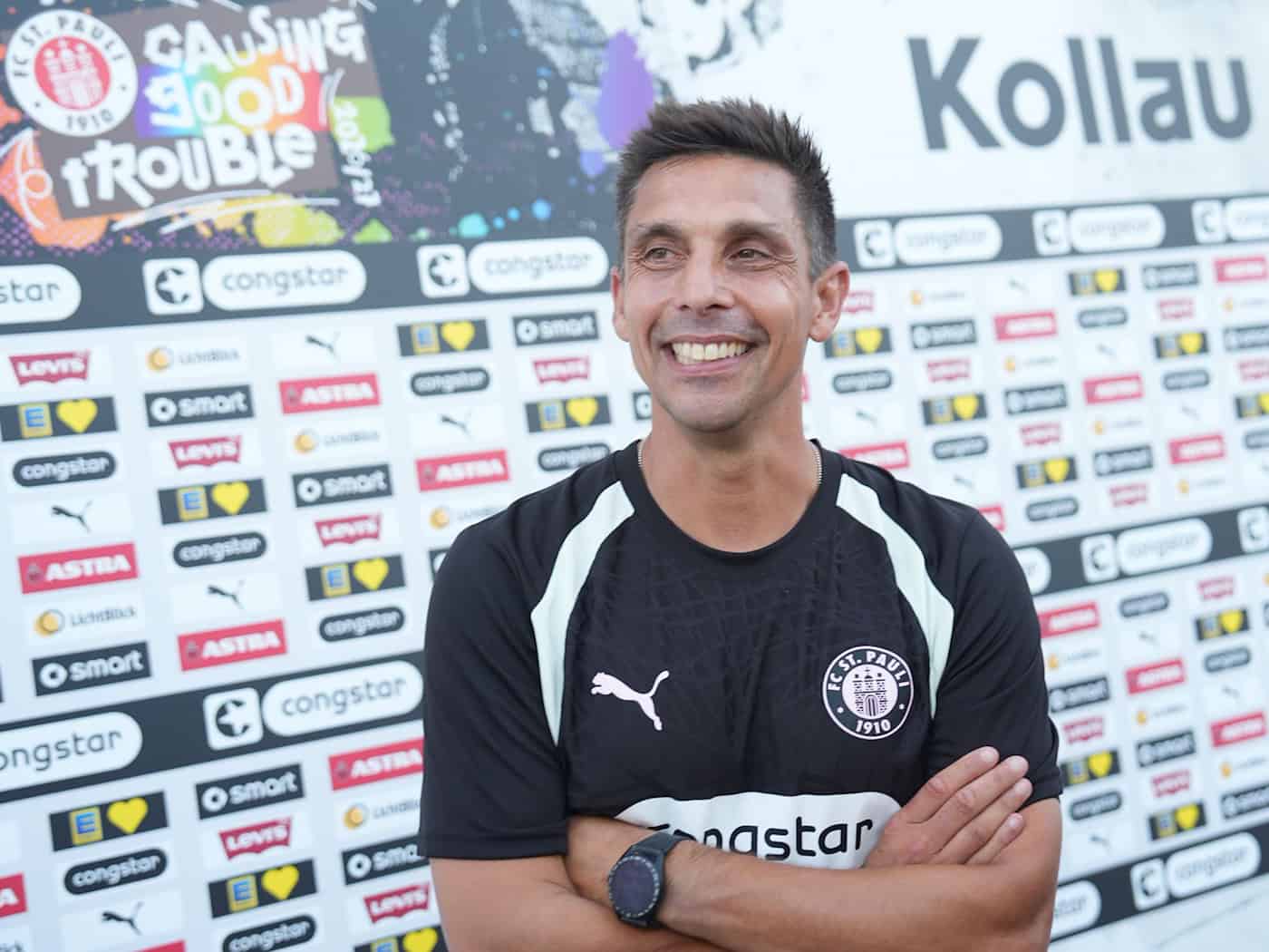 Schnelles Wiedersehen mit dem Ex-Club: St. Paulis Trainer Marcel Rapp. (Archivbild) / Foto: Marcus Brandt/dpa