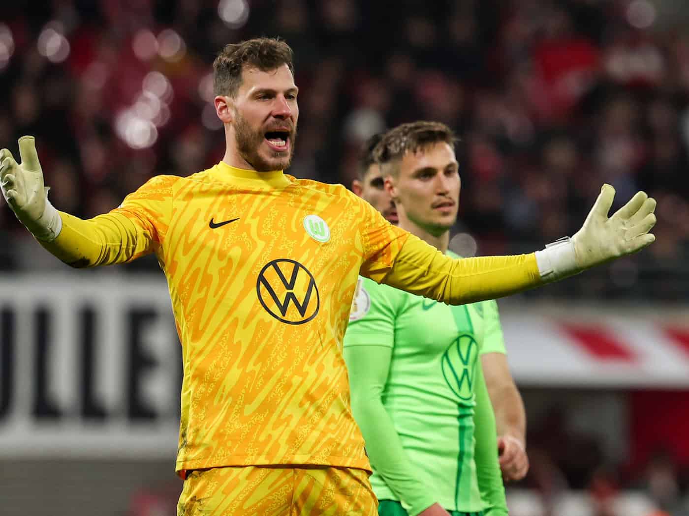 Verlässt den VfL Wolfsburg: Torwart Marius Müller. (Archivbild) / Foto: Jan Woitas/dpa