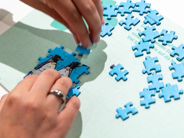 Klimahaus Bremerhaven: Gäste legen überdimensionales Puzzle zum achten Längengrad