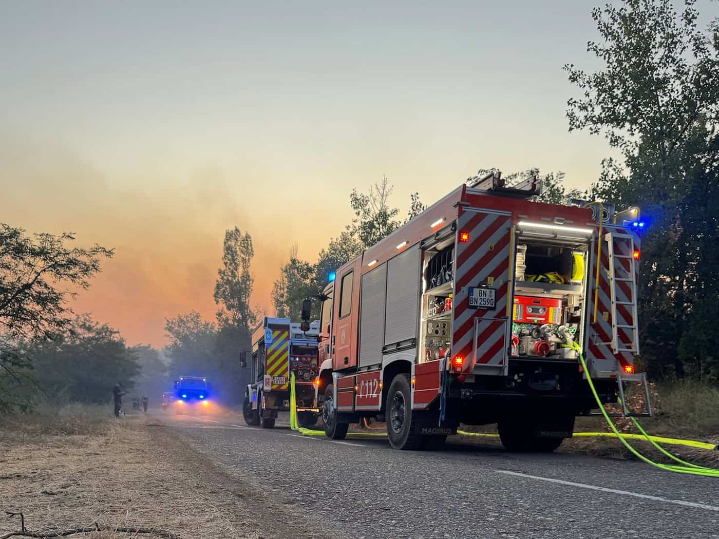Deutsche Feuerwehrleute bekämpfen Waldbrand in Serbien