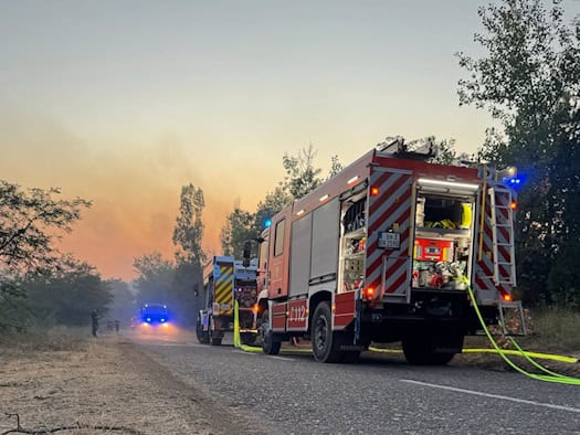 Deutsche Feuerwehrleute bekämpfen Waldbrand in Serbien