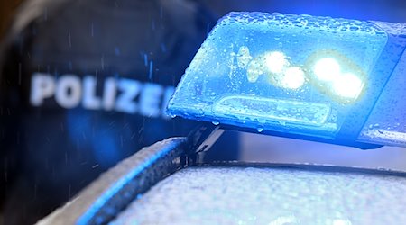Ein Polizist steht hinter einem Streifenwagen mit eingeschaltetem Blaulicht. / Foto: Karl-Josef Hildenbrand/dpa/Symbolbild