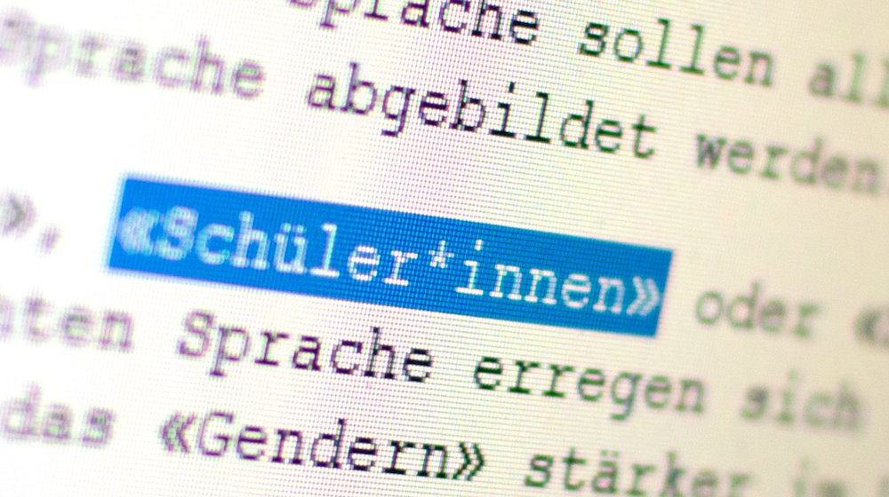 Auf einem Bildschirm ist das Wort «Schüler*innen» zu sehen. / Foto: Gregor Bauernfeind/dpa/Symbolbild