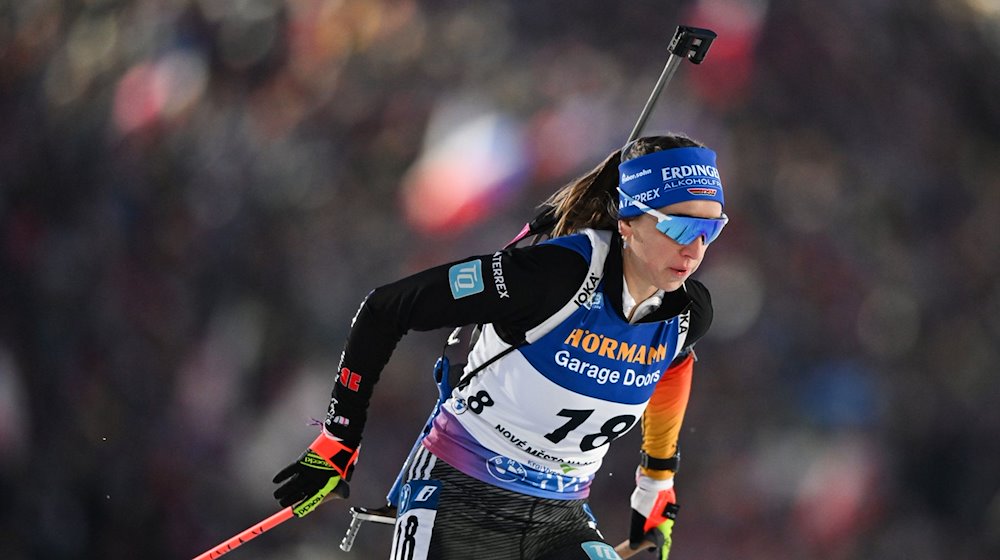 Franziska Preuß auf der Strecke. / Foto: Hendrik Schmidt/dpa/Archivbild