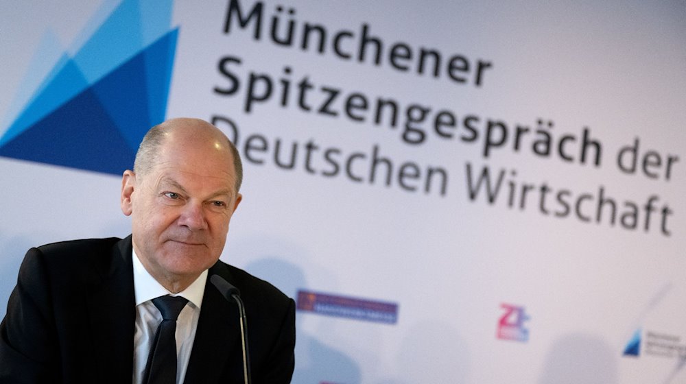 Bundeskanzler Olaf Scholz (SPD), nimmt am Münchener Spitzengespräch der deutschen Wirtschaft 2024 teil. / Foto: Sven Hoppe/dpa