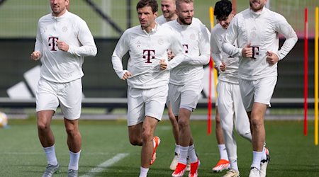 Bayern-Spieler beim Training. / Foto: Sven Hoppe/dpa
