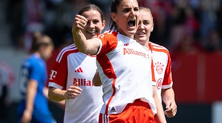 Bayern Münchens Jovana Damnjanovic feiert ein Tor. / Foto: Sven Hoppe/dpa/Archivbild