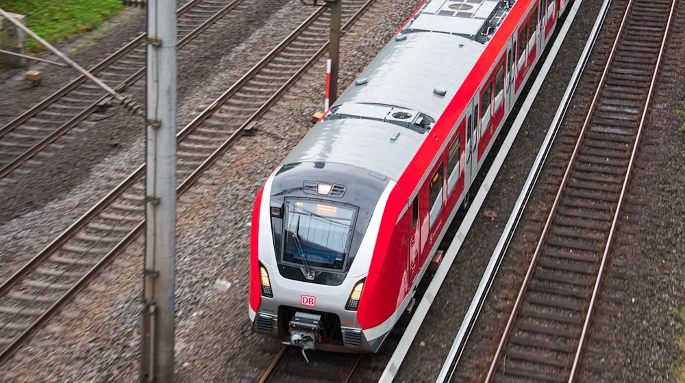 Eine Hamburger S-Bahn der Linie S21 fährt über ein Gleis. / Foto: Daniel Bockwoldt/dpa