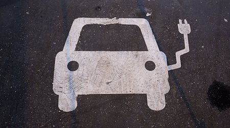 Das Symbol markiert auf einem Parkplatz eine Lademöglichkeit für Elektroautos. / Foto: Julian Stratenschulte/dpa/Archivbild