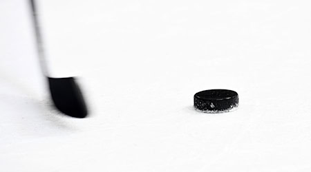 Ein Eishockeyschläger und ein Puck. / Foto: Tobias Hase/dpa/Symbolbild