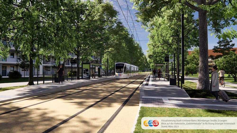 Die Visualisierung des Zweckverbands Stadt-Umland-Bahn (StUB). / Foto: Claus Hirche/ZV StUB/dpa