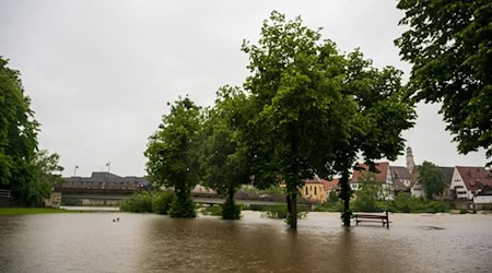 In diesem Landkreis ist die Donau über die Ufer getreten. Nach den ergiebigen Regenfällen der letzten Tage wird Hochwasser erwartet. / Foto: Stefan Puchner/dpa