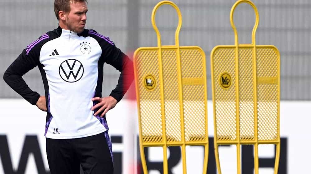 Fußball: Nationalmannschaft, EM-Vorbereitung, Trainingslager, vor dem EM-Testspiel Deutschland - Ukraine, Abschlusstraining Deutschlands Bundestrainer Julian Nagelsmann während des Trainings. / Foto: Federico Gambarini/dpa