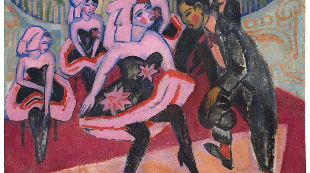 Das Bild von Ernst Ludwig Kirchner «Tanz im Varieté» aus dem Jahr 1911, dessen Verbleib jahrzehntelang ungeklärt war, ist wieder aufgetaucht. / Foto: Marc Autenrieth/Auktionshaus Ketterer/dpa/Archivbild