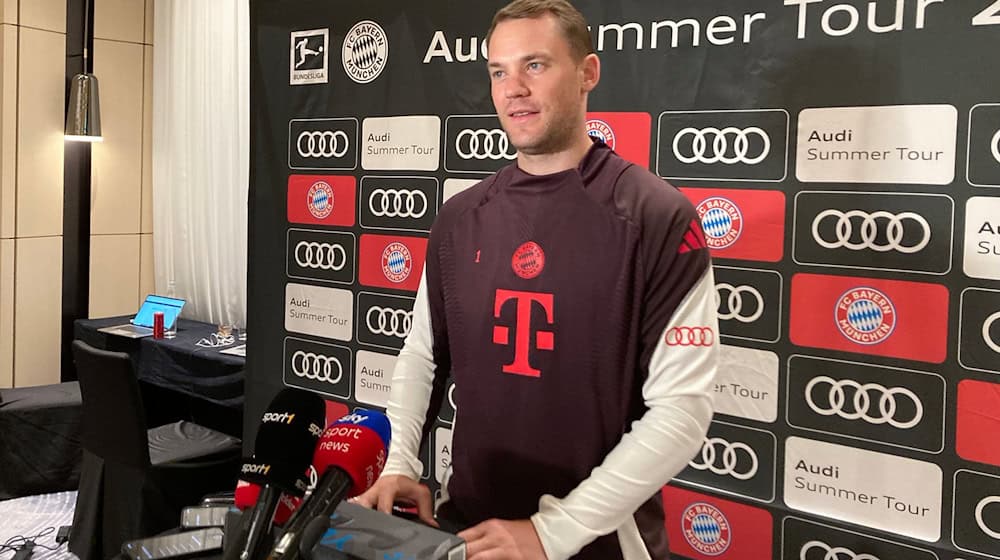 Manuel Neuer äußert sich in Seoul auch zu seiner DFB-Zukunft. Er hält sich alles offen. / Foto: Klaus Bergmann/dpa