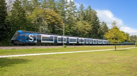 Simulation der neuen Müncher S-Bahn. Die Züge sollen ab 2028 eingesetzt werden. / Foto: -/BEG/ Neomind GmbH/dpa