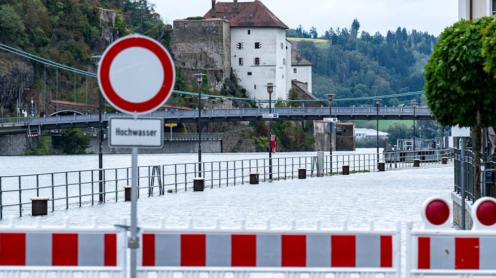 Die Donau schwillt in Passau wieder an. (Archivbild) / Foto: Armin Weigel/dpa