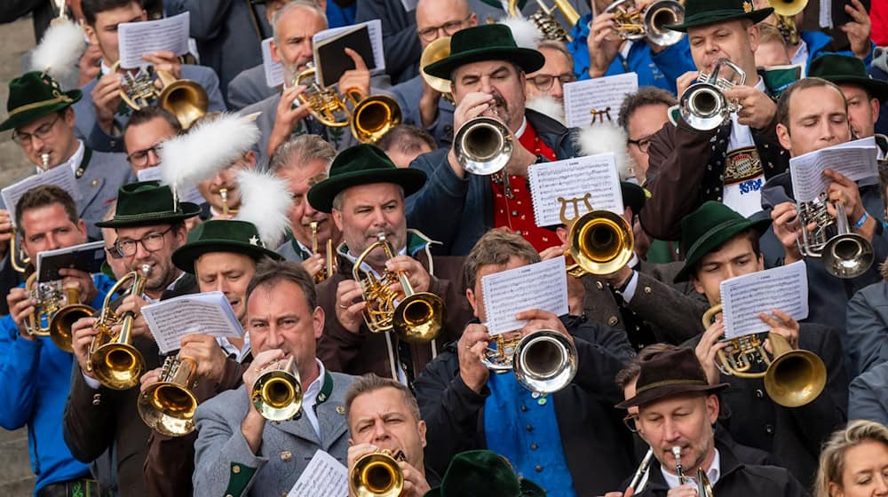 Die Wiesn-Kapellen spielten viele bekannte Songs - aber zum Wiesnhit schaffte es keiner.      / Foto: Peter Kneffel/dpa