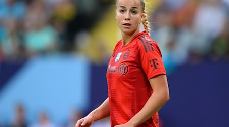 Giulia Gwinn hat im Spiel bei eintracht Frankfurt einen Zahn verloren. / Foto: Robert Michael/dpa