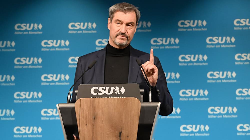 Markus Söder zur Gebühren-Beschwerde von ARD und ZDF: «Den Rundfunkanstalten würde mehr Zurückhaltung in eigener Sache guttun.» / Foto: Felix Hörhager/dpa