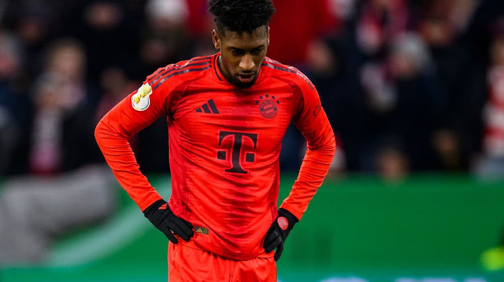 Kingsley Coman musste gegen Heidenheim verletzt raus. / Foto: Tom Weller/dpa