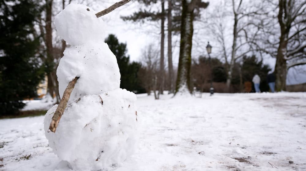 Es gibt genug Schnee für den Bau eines Schneemanns.  / Foto: Sven Hoppe/dpa