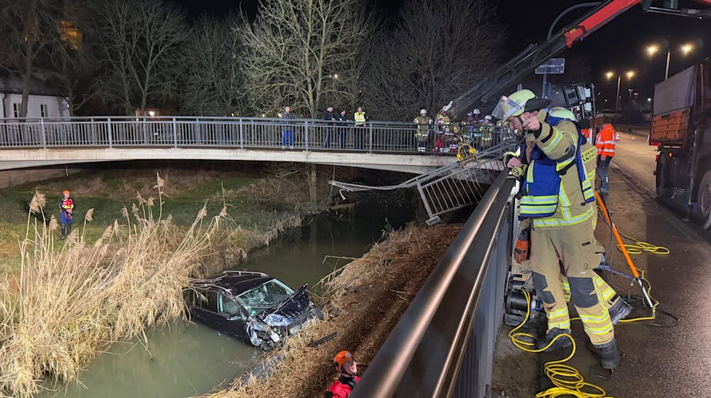 Glück im Unglück für den Fahrer des Autos.  / Foto: Goppelt/vifogra/dpa