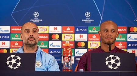 Kommt es in der Königsklasse zum Wiedersehen von Starcoach Pep Guardiola mit seinem einstigen Spieler Vincent Kompany? / Foto: Thomas Frey/dpa