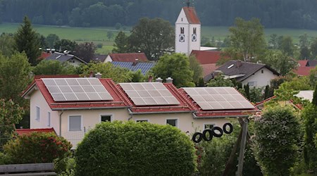 Solaranlagen in Wildpoldsried im Kreis Oberallgäu. Nach Hochrechnung des Energiekonzerns Eon produzierten die Solaranlagen in Bayern 2024 im bundesweiten Vergleich den meisten Strom (Archivbild) / Foto: Karl-Josef Hildenbrand/dpa