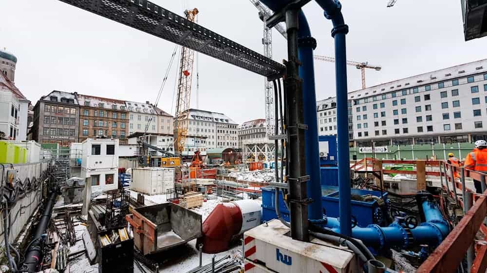 Die laut Bahn tiefste Baustelle Deutschlands: Die neue Haltestelle Marienhof für die zweite S-Bahn-Stammstrecke. (Archivbild) / Foto: Matthias Balk/dpa