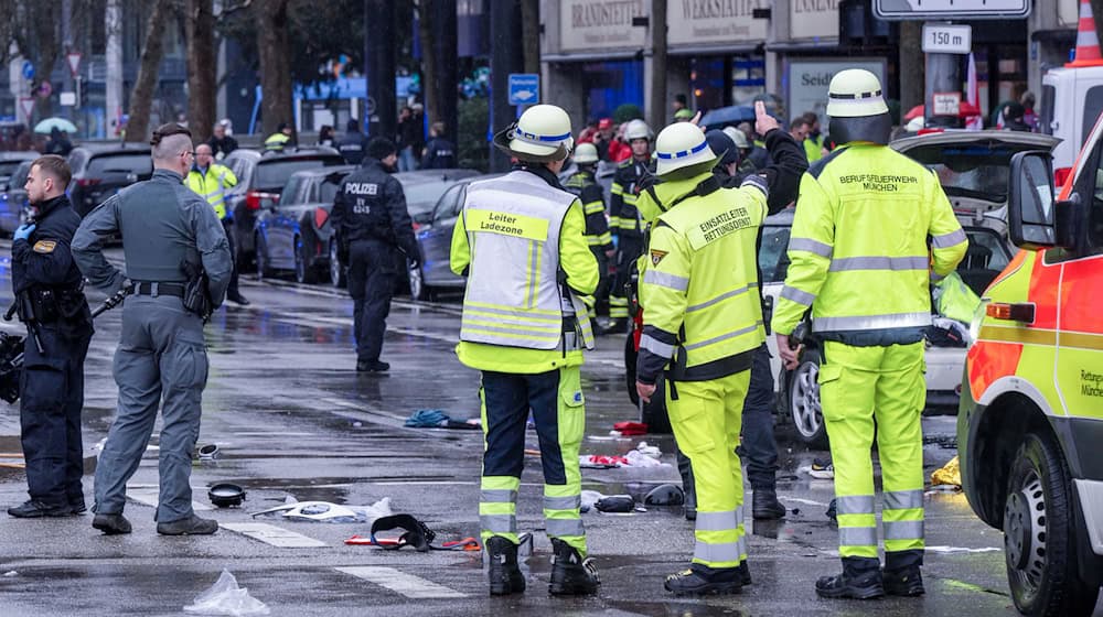 Großeinsatz nach mutmaßlichem Anschlag in München. / Foto: Peter Kneffel/dpa