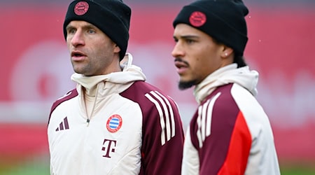 Bayern-Zukunft offen: Thomas Müller (l) und Leroy Sané. / Foto: Sven Hoppe/dpa