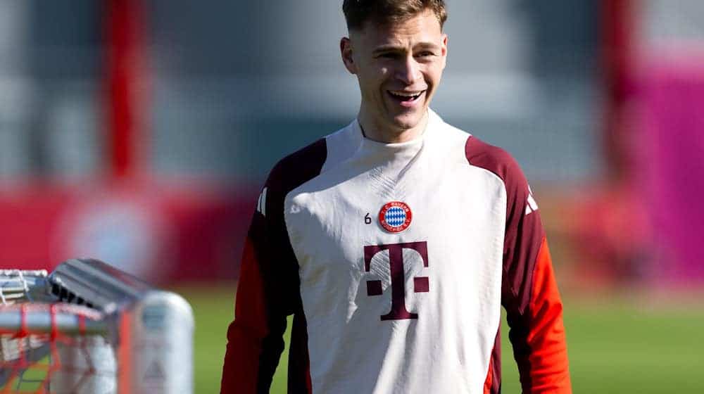 Fit für den Königsklassen-Kracher: Joshua Kimmich beim Abschlusstraining in München. / Foto: Sven Hoppe/dpa
