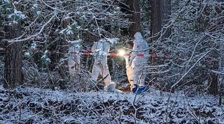 Etwa zwei Monate nach der Tat findet die Polizei in einem Wald bei Alfeld die Leiche der vermissten 49-Jährigen. / Foto: Lars Haubner/NEWS5/dpa