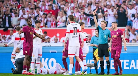 Samuel Essende sah im Spiel beim VfB Stuttgart die Rote Karte. / Foto: Tom Weller/dpa