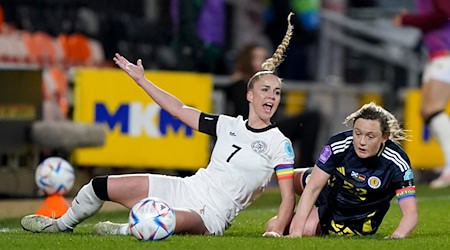 Fordert Zusammenhalt gegen Sexismus: DFB-Kapitänin Giulia Gwinn. / Foto: Andrew Milligan/PA Wire/dpa