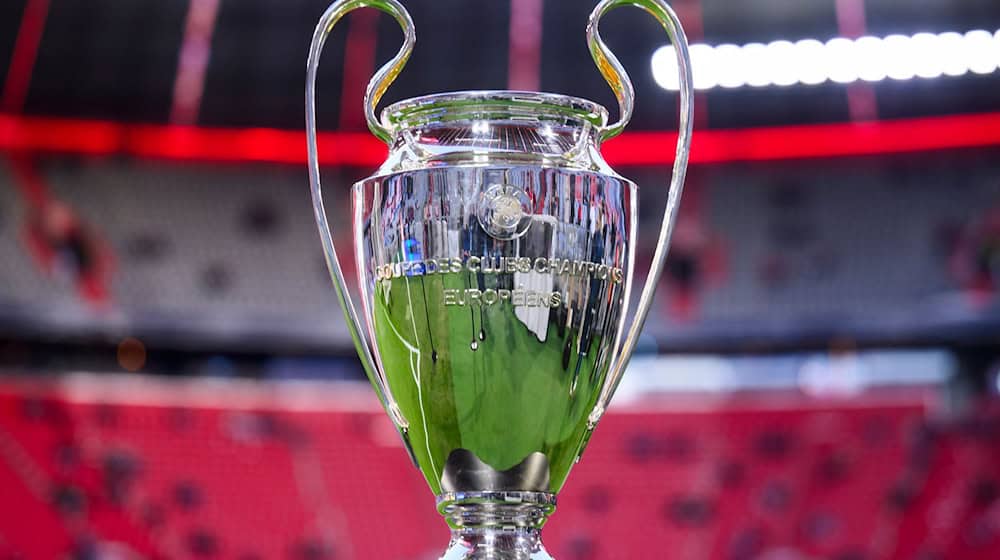 Der Champions-League-Pokal in der Münchner Allianz Arena. / Foto: Tom Weller/dpa