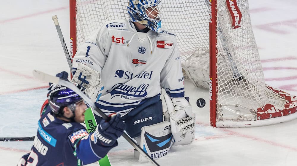 Goalie Florian Bugl bleibt in Straubing. / Foto: Andreas Gora/dpa