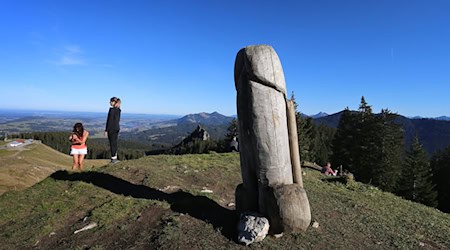 Der bekannteste Holzpenis stand jahrelang auf dem Grat des Grünten. (Archivfoto) / Foto: Karl-Josef Hildenbrand/dpa