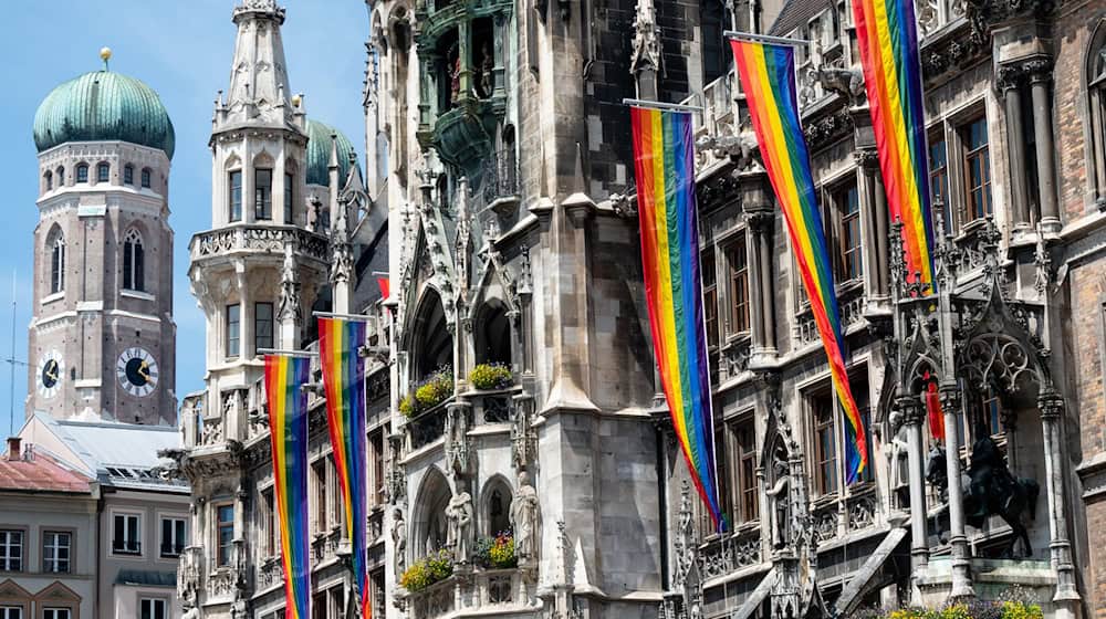 Ginge es nach dem Willen der AfD, wären Regenbogenflaggen - wie hier beim Christopher Street Day - am Münchner Rathaus schon bald verboten. (Archivbild) / Foto: Sven Hoppe/dpa