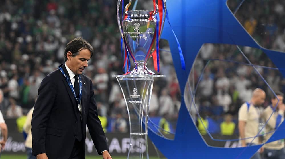 Trainer Simone Inzaghi verlor mit Inter das zweite Champions-League-Finale in drei Jahren. / Foto: Robert Michael/dpa