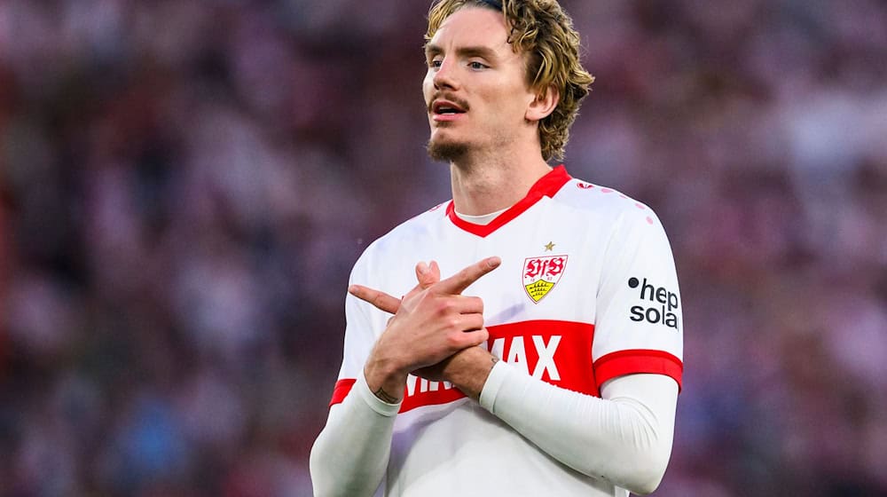 Stürmer Nick Woltemade vom VfB Stuttgart wird vom FC Bayern umworben. / Foto: Tom Weller/dpa