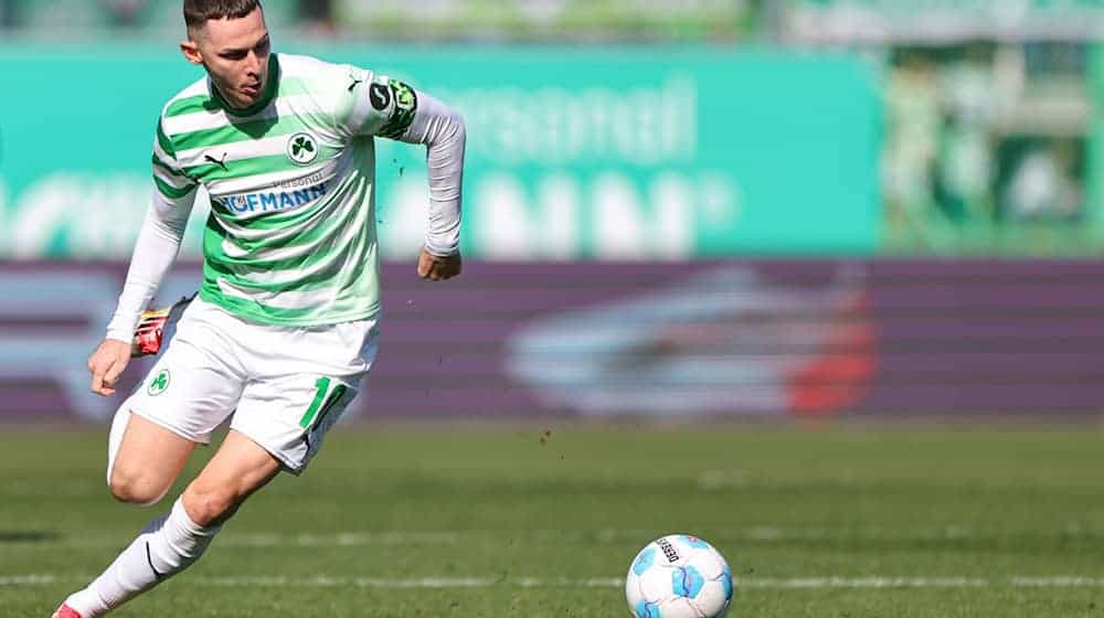 Fürths Kapitän Branimir Hrgota erzielte gegen Union Berlin den 1:0-Siegtreffer. / Foto: Daniel Karmann/dpa
