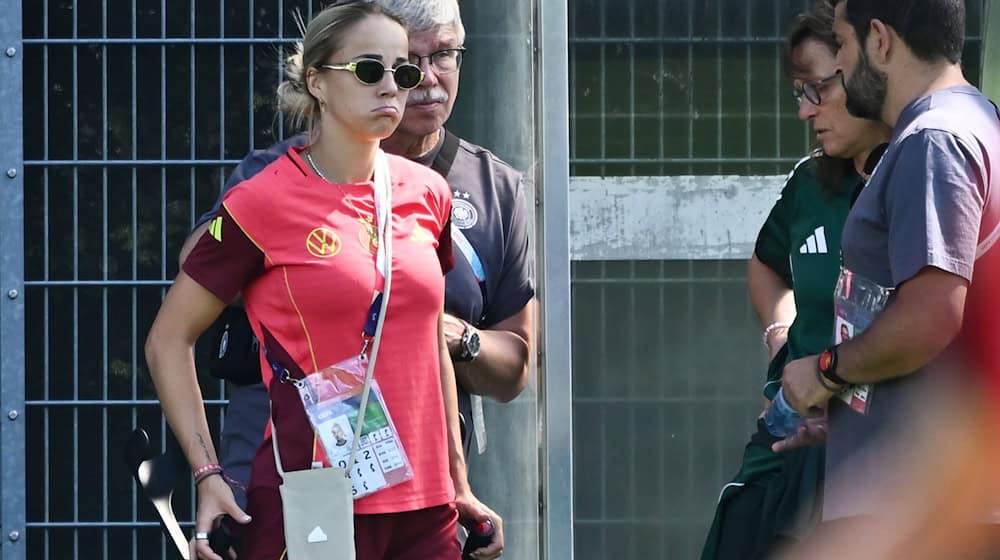 Giulia Gwinn nach ihrer Verletzung beim DFB-Training / Foto: Sebastian Christoph Gollnow/dpa