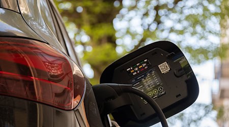 Ein E-Auto an einer Ladesäule. Im zweiten Quartal haben sich laut «E-Barometer» der HUK Coburg so viele private Autokäufer für ein E-Auto entschieden wie seit Streichung des «Umweltbonus» Ende 2023 nicht mehr. (Symbolbild)  / Foto: Anna Ross/dpa